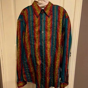 Robert Graham Multi Colour Paisley Dress Shirt, XL
